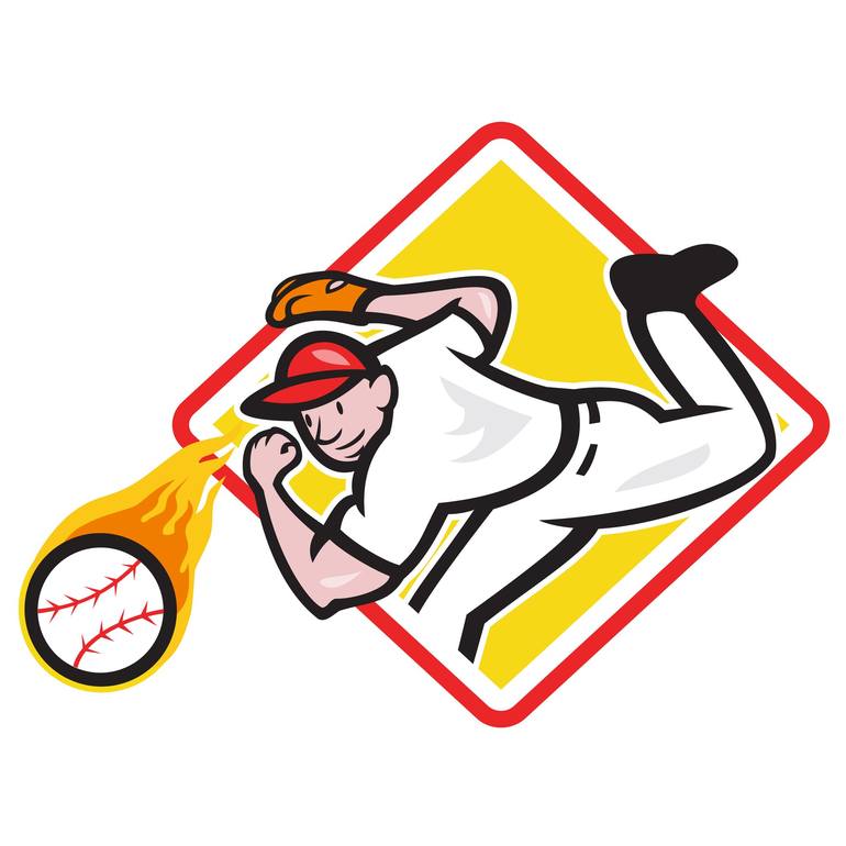 Baseball Player Pitcher Throw Ball Cartoon Poster by Aloysius Patrimonio -  Fine Art America