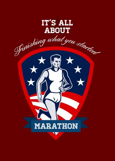 Marathon Runner Finish What You Start Poster thumb