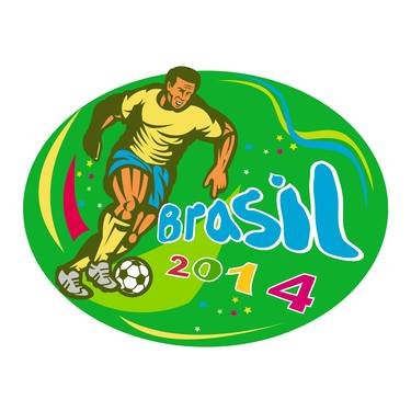 Brasil 2014 Soccer Football Player Run Retro thumb