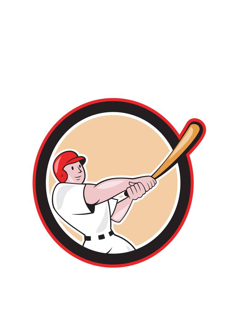 Baseball Player Batting Isolated Cartoon Digital Art by Aloysius Patrimonio  - Fine Art America