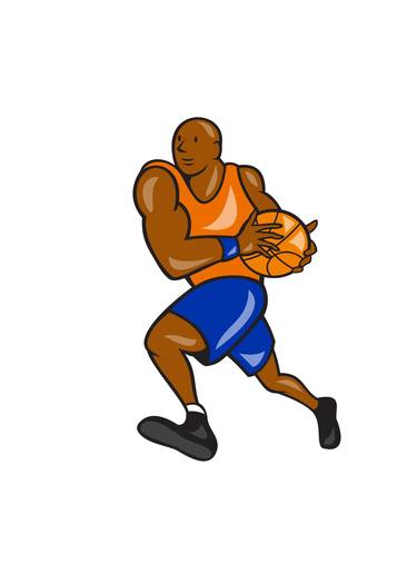 Basketball Player Holding Ball Cartoon thumb
