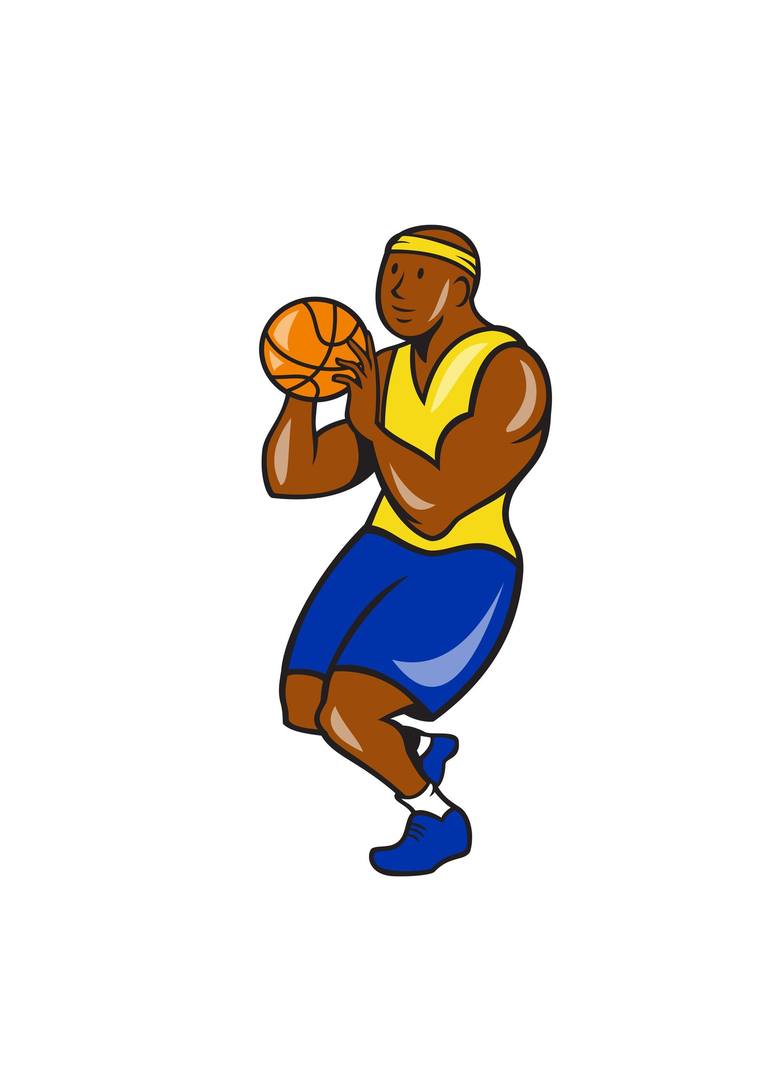 African American Basketball Player Shoot Ball Cartoon New Media By Aloysius Patrimonio Saatchi Art