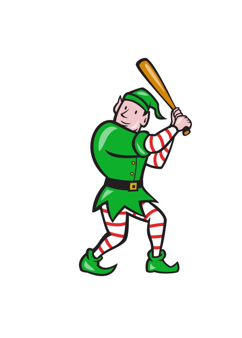 Baseball Player Batting Isolated Cartoon Poster by Aloysius