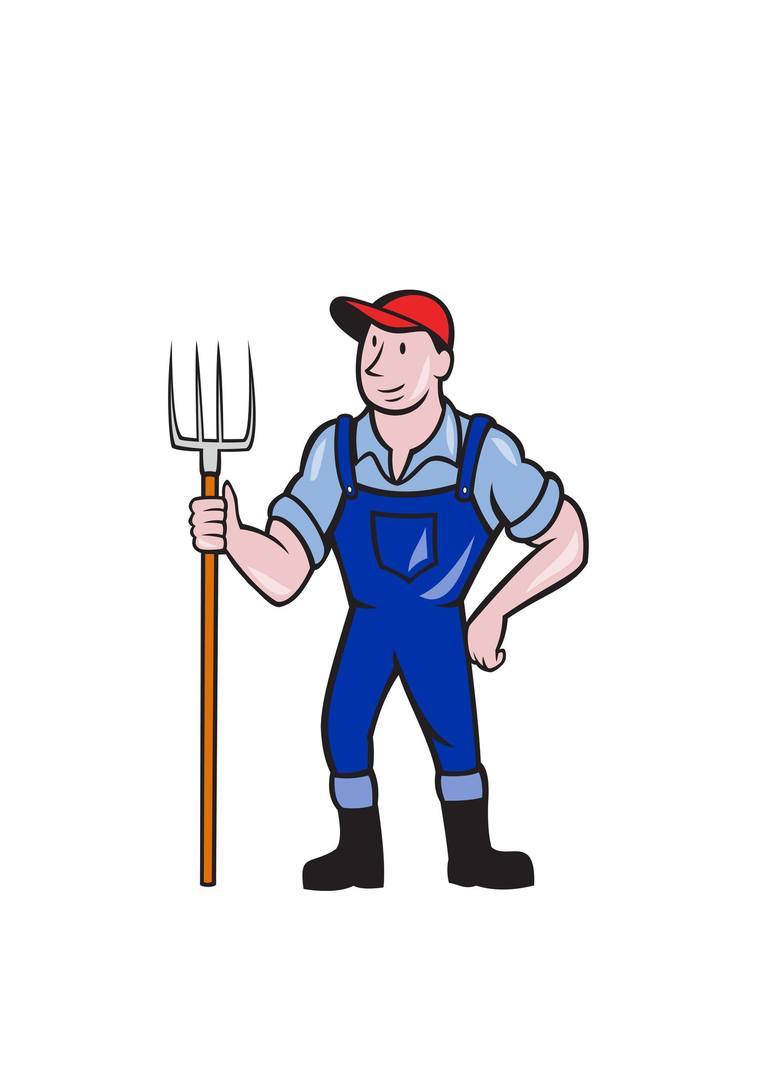 farmer pitchfork art