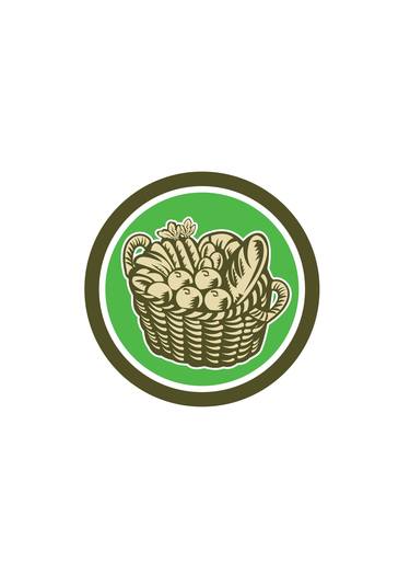 Crop Harvest Basket Circle Retro thumb