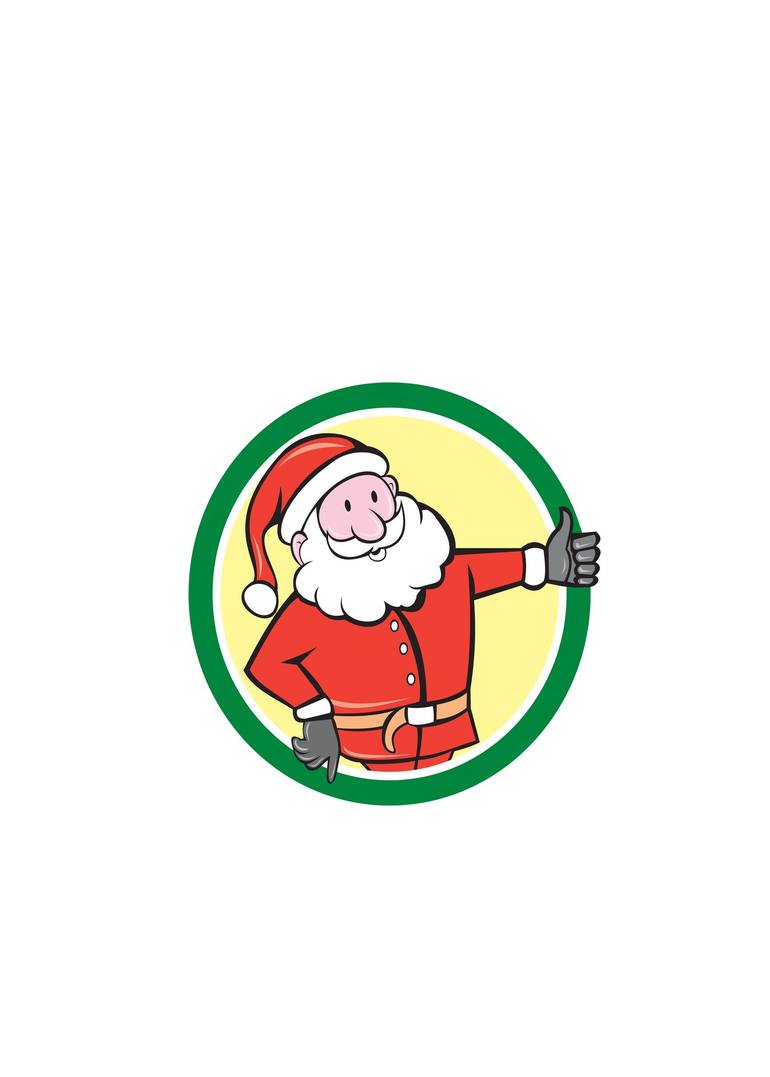 Santa Claus Father Christmas Thumbs Up Circle Cartoon Mixed Media by  aloysius patrimonio | Saatchi Art