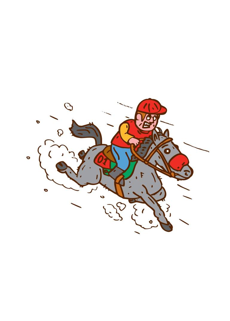 Jockey Horse Racing Cartoon Mixed Media by aloysius patrimonio | Saatchi Art Jockey Horse Racing Cartoon Mixed Media by aloysius patrimonio | Saatchi Art