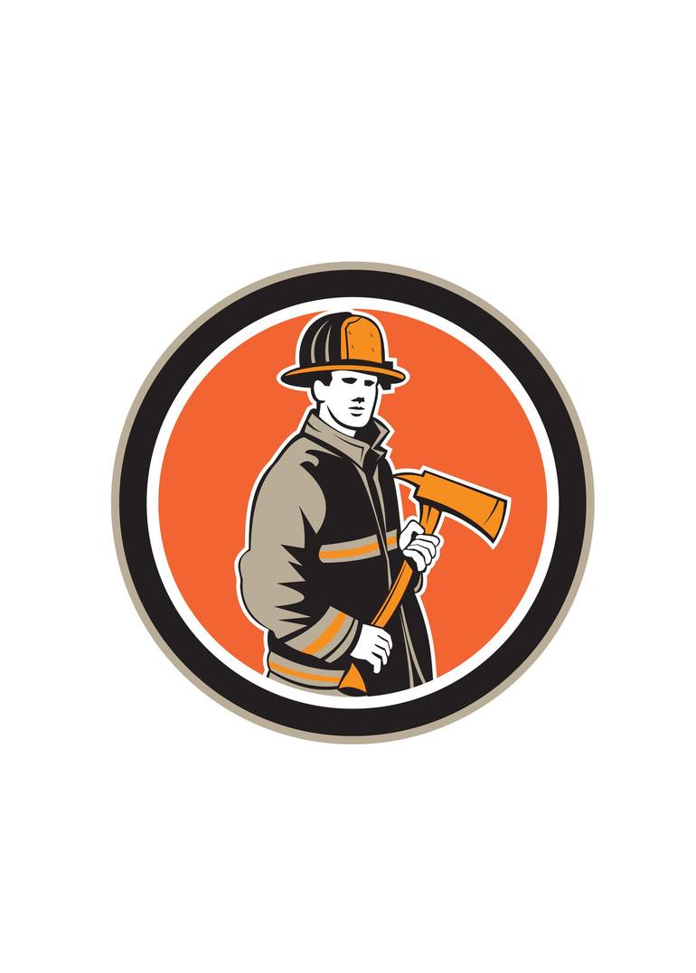 Firefighter Holding Axe