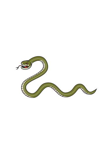 Serpent Coiling Side Isolated Cartoon thumb