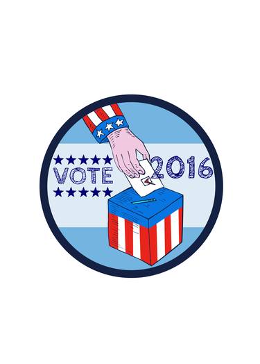 Vote 2016 Hand Ballot Box Circle Etching thumb