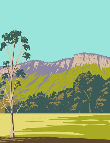 Bago Bluff National Park in New South Wales WPA Poster Art thumb