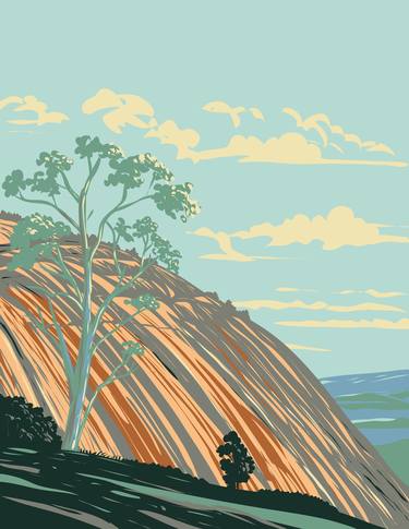 Bald Rock National Park New South Wales Australia WPA Poster Art thumb