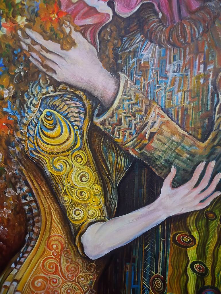 Original Art Nouveau Love Painting by Safir Rifas