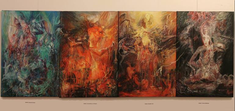 Original Abstract Expressionism People Painting by Safir Rifas