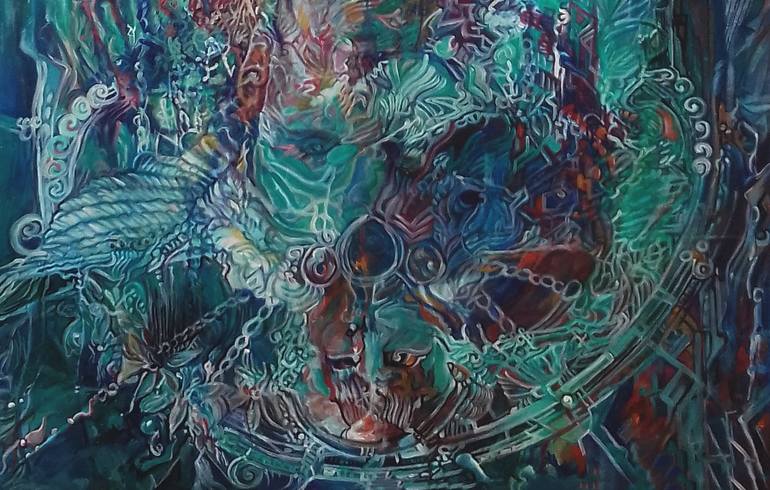 Original Abstract Expressionism Fantasy Painting by SAFIR RIFAS