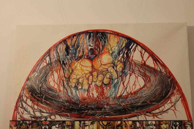 Original Abstract Expressionism Religion Painting by Safir Rifas