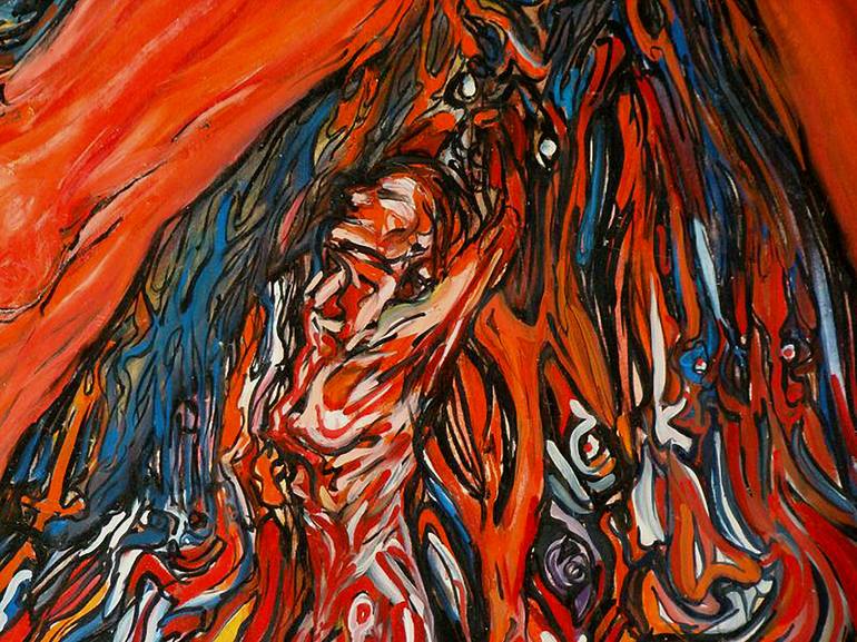 Original Expressionism Nude Painting by SAFIR RIFAS