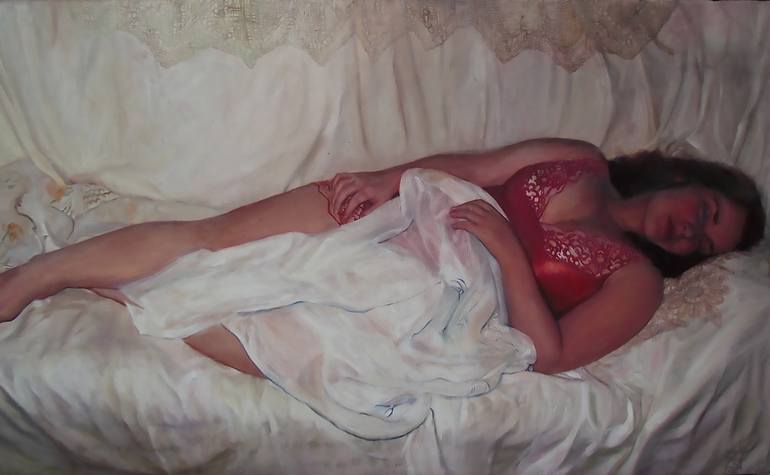 Original Figurative Erotic Painting by Safir Rifas