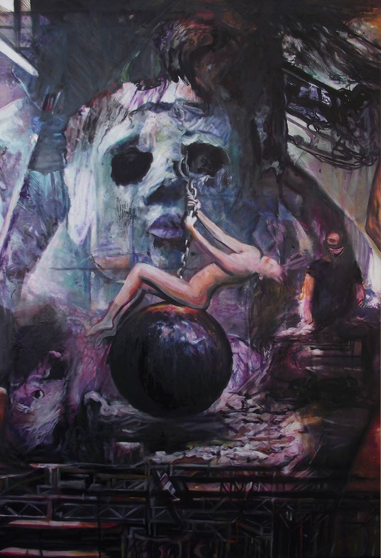 Original Abstract Expressionism Fantasy Painting by Safir Rifas