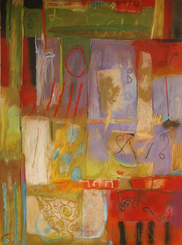 Original Abstract Expressionism World Culture Paintings by Brigite Oury
