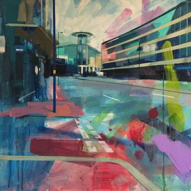 Original Abstract Cities Paintings by Chris Haywood