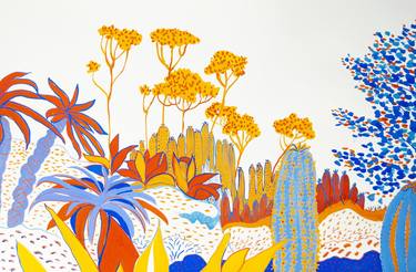 Original Color Field Painting Botanic Paintings by Marta Chojnacka