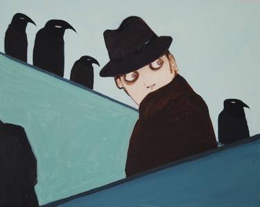 Original Surrealism People Paintings by Marta Chojnacka