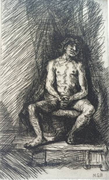 Seated Man, Rembrandt master copy thumb