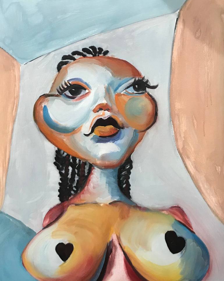 Print of Cubism Nude Painting by M Susan Broussard