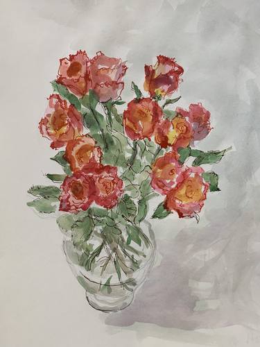 Print of Fine Art Floral Paintings by M Susan Broussard
