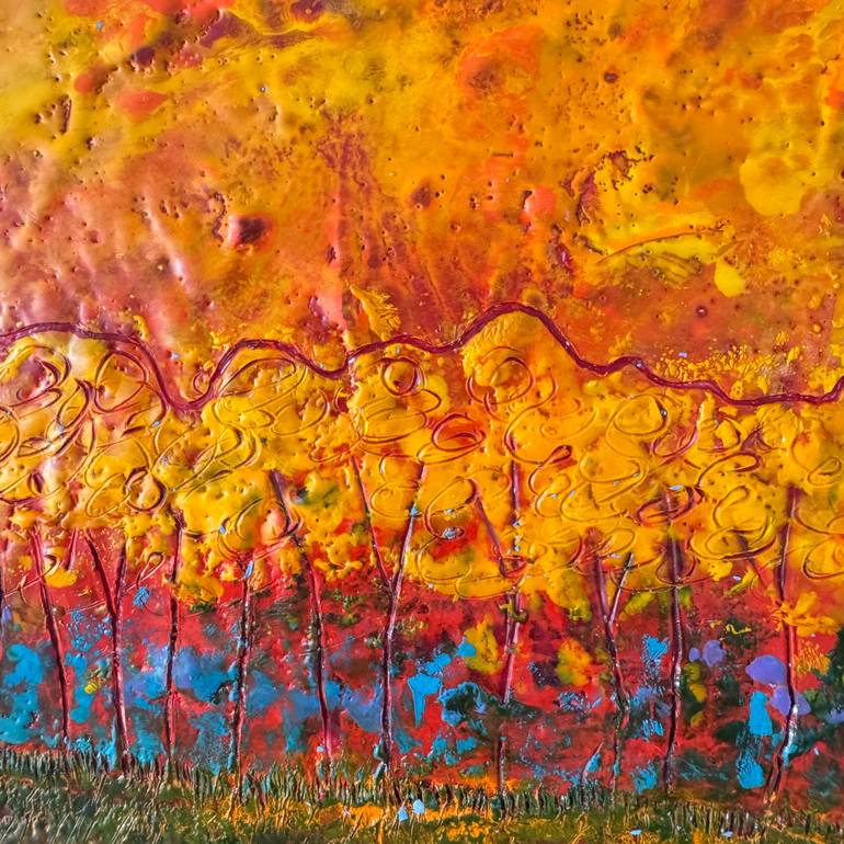 Original Expressionism Landscape Painting by Marcia Crumley