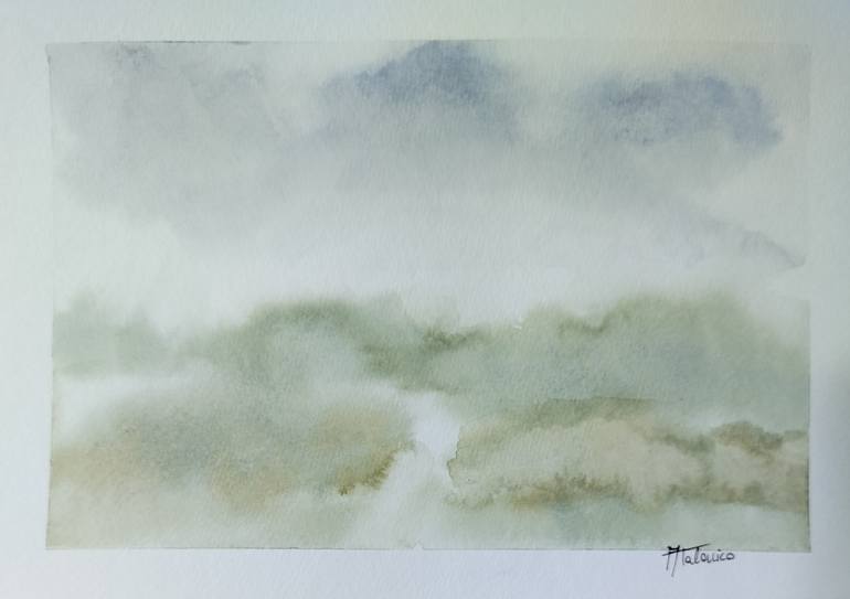 Original Landscape Painting by Manuela Talarico | Abstract Art on Paper | On the Way