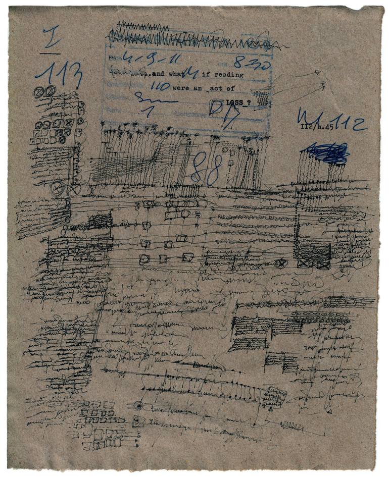 Original Calligraphy Drawing by Federico Federici | Conceptual Art on Paper | what if reading were an act of loss
