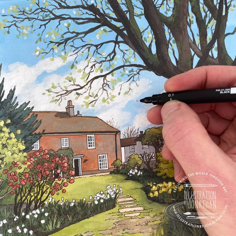 Original Figurative Garden Painting by Jonathan Chapman
