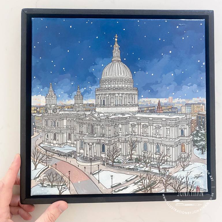 Original Figurative Cities Painting by Jonathan Chapman