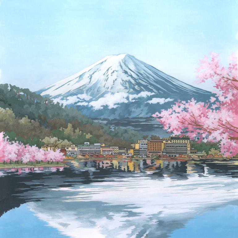 Mount Fuji Japan  Painting  by Jonathan Chapman Saatchi Art