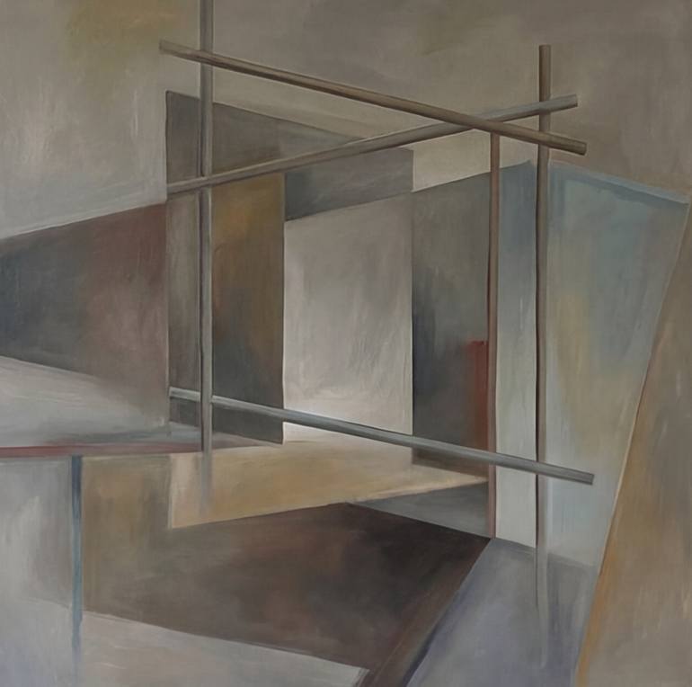 Fragmented Geometries in Stillness Original Painting by irina krassilova