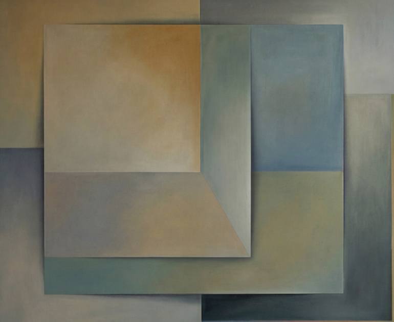Fragmented Balance in Soft Geometry Original Painting by irina krassilova