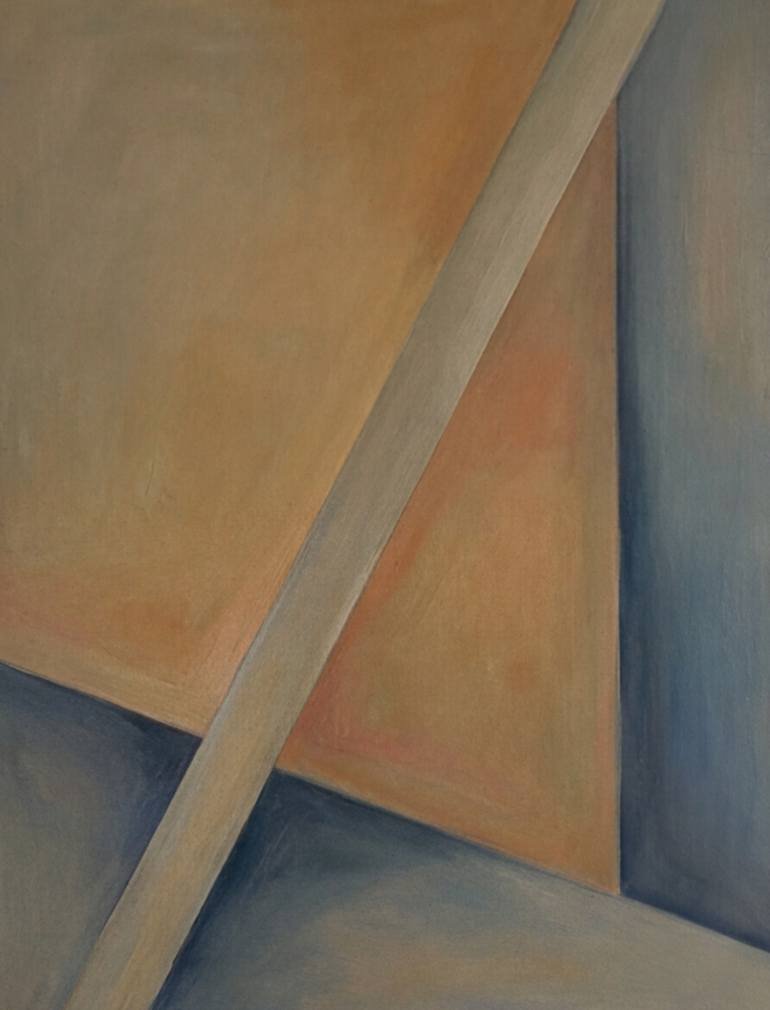 Diagonal Tension Within Muted Geometry Original Painting by irina krassilova
