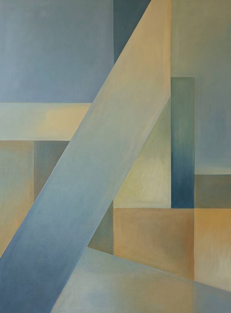 Geometric Tidal Contemplation Original Painting by irina krassilova