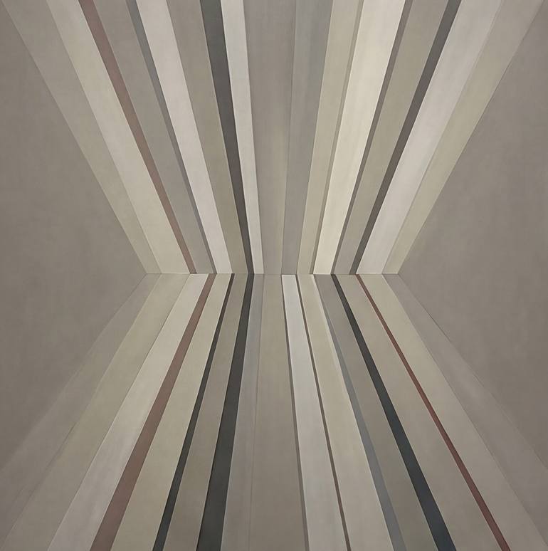 Symmetrical Corridor of Soft Tension Original Painting by irina krassilova