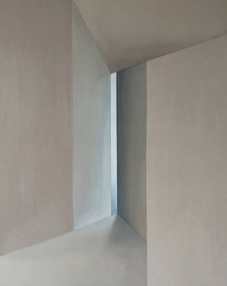 Quiet Tension in Architectural Light Original Painting by irina krassilova