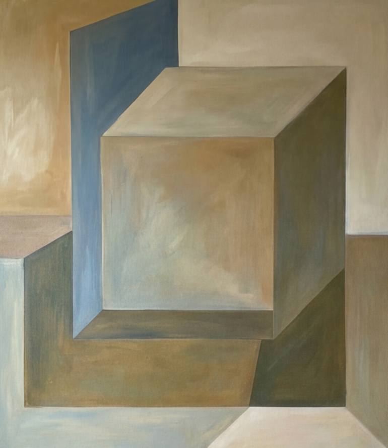 Geometric Tension in Shadows Original Painting by irina krassilova