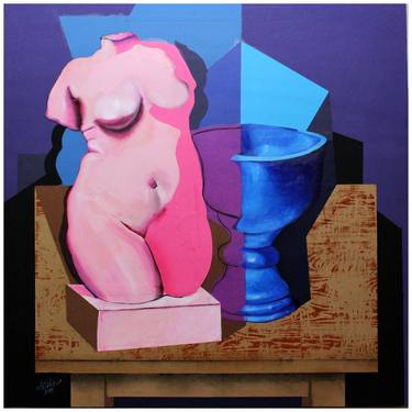 Still life with female nude sculpture thumb