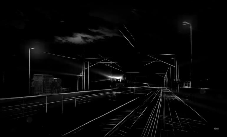 Original Transportation Photography by Aleksandrs Drozdovs | Conceptual Art on Paper | WHITE IN THE NIGHT /SWPA/ Limited Edition 2/3