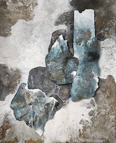 Original Black & White Abstract Collage by Murielle Velay Alias Mirabelle