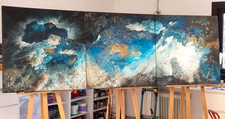 Original Abstract Expressionism Abstract Painting by Murielle Velay Alias Mirabelle