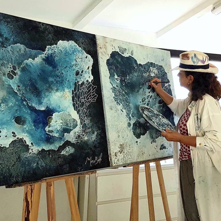 Original Abstract Expressionism Abstract Painting by Murielle Velay Alias Mirabelle