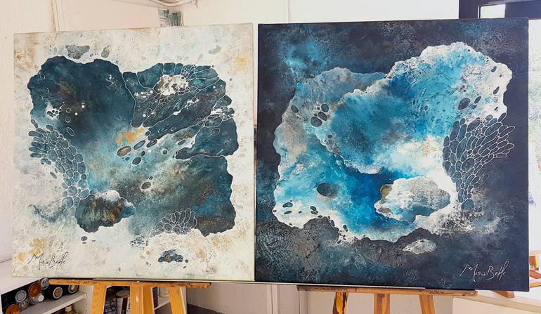 Original Abstract Expressionism Abstract Painting by Murielle Velay Alias Mirabelle