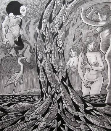 Print of Surrealism Classical mythology Drawings by Ronan Crowley